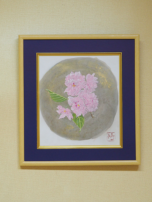 八重桜<br />
サイズ 縦38cm×横35cm